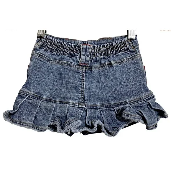 Y2K U.S. Polo Assn. Embellished Denim Skort Pleated Hem Embroidered Logo 3T - Picture 8 of 8